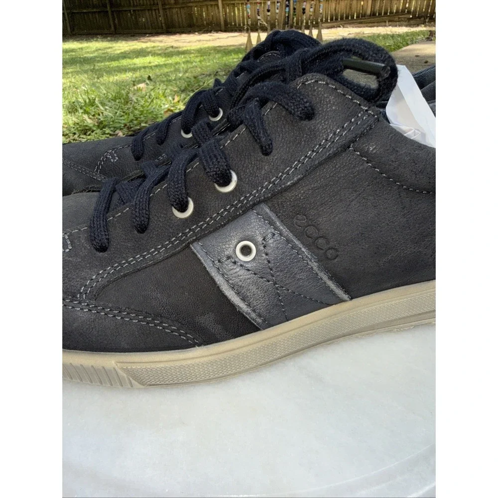 Ecco Shoes Men US 13 Black Leather‎ Oxford Lace Up Shoes Sneaker Driving Shoe